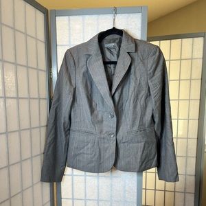 Ann Taylor gray pin striped lined blazer